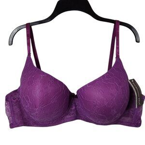 NWT 42C Women's Fashion Bra Underwire Lined Molded Removable Straps - Purple